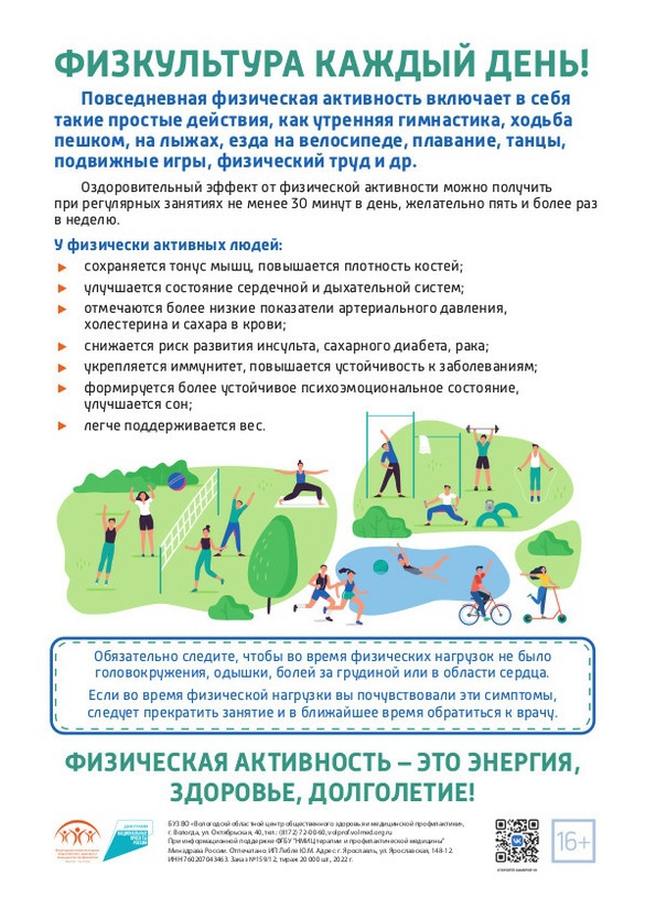 Недостаточная физическая активность является одним из основных факторов риска развития заболеваний