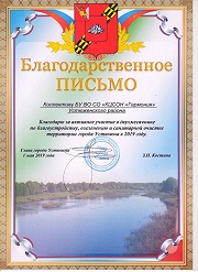 За активное участие в двухмесячнике по благоустройству