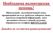 Необходима волонтерская помощь!