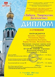 Получили Диплом 1 степени